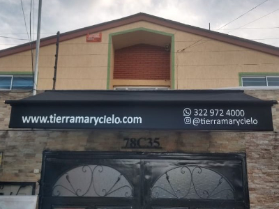 Parasol Fijo tipo pergola Publicitaria Img. Parasol Pérgola Publicitaria